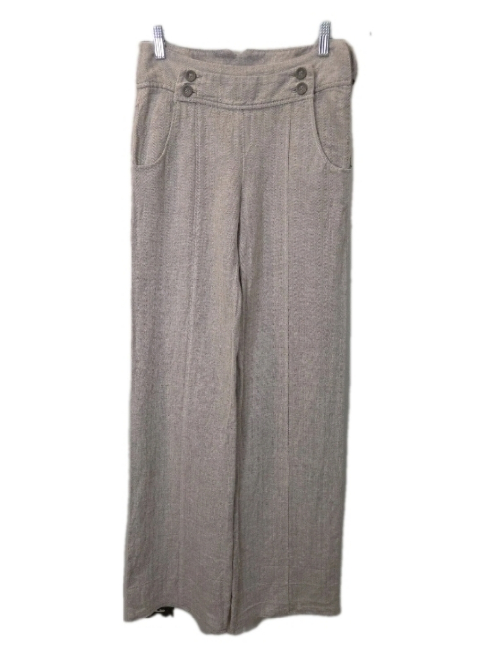 Anthropologie Beige Wide-Leg Pants